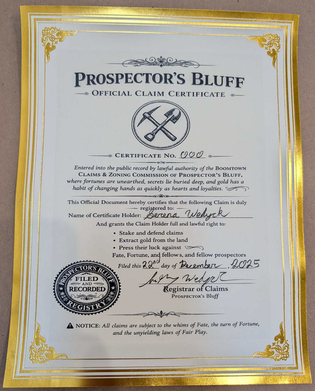 Prospector's Bluff